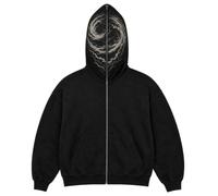 Felpa da uomo con cappuccio e maschera fantasma Halloween urlante, Nero , S
