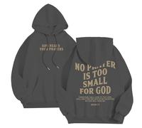 Felpa da uomo con cappuccio e stampa grafica, con motivo cristiano, con stampa biblica, per riunioni comunali, Stile-b05 Grigio, L