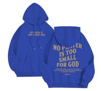 Felpa da uomo con cappuccio e stampa grafica, con motivo cristiano, con stampa biblica, per riunioni comunali, Stile-b03 Blu, L