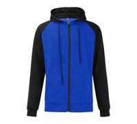 Felpa da uomo con cappuccio, giacca in pile da uomo, sottile, leggera, con cappuccio, a maniche lunghe, con cerniera, per la primavera, per il tempo libero, Blu scuro, XL