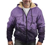 Felpa da uomo con cappuccio in pile con cerniera completa da uomo giacca con cappuccio e zip intera foderata con cappuccio con coulisse tasche sul petto ed elegante design con stampa sbiadita, 01