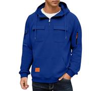 Felpa da uomo con cappuccio intelligente con mezza zip leggera da uomo felpa cargo con zip a quarto morbida felpa invernale alla moda felpa in pile a maniche lunghe con cappuccio a costine felpe