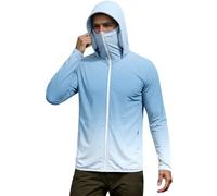 Felpa da uomo con cappuccio Ninja, con cerniera intera, a maniche lunghe, con stampa gradiente, per sport, unisex, con protezione solare, estiva, alla moda, abbigliamento da vela, O blu., XL