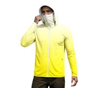 Felpa da uomo con cappuccio Ninja, con cerniera intera, a maniche lunghe, con stampa gradiente, per sport, unisex, con protezione solare, estiva, alla moda, abbigliamento da vela, P Giallo, M