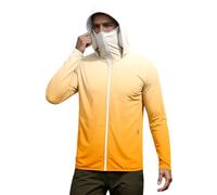 Felpa da uomo con cappuccio Ninja, con cerniera intera, a maniche lunghe, con stampa gradiente, per sport, unisex, con protezione solare, estiva, alla moda, abbigliamento da vela, P arancione 2, S