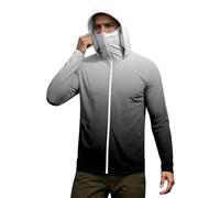 Felpa da uomo con cappuccio Ninja, con cerniera intera, a maniche lunghe, con stampa gradiente, per sport, unisex, con protezione solare, estiva, alla moda, abbigliamento da vela, Q nero., M