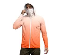 Felpa da uomo con cappuccio Ninja, con cerniera intera, a maniche lunghe, con stampa gradiente, per sport, unisex, con protezione solare, estiva, alla moda, abbigliamento da vela, P arancione 1, XXL