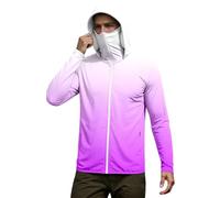 Felpa da uomo con cappuccio Ninja, con cerniera intera, a maniche lunghe, con stampa gradiente, per sport, unisex, con protezione solare, estiva, alla moda, abbigliamento da vela, P viola, XXL