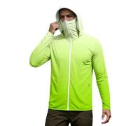 Felpa da uomo con cappuccio Ninja, con cerniera intera, a maniche lunghe, con stampa gradiente, per sport, unisex, con protezione solare, estiva, alla moda, abbigliamento da vela, O verde, XXXL