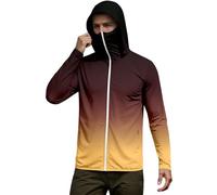 Felpa da uomo con cappuccio Ninja, con cerniera intera, a maniche lunghe, con stampa gradiente, per sport, unisex, con protezione solare, estiva, alla moda, abbigliamento da vela, Q arancione, L