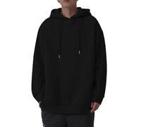 Felpa da uomo con cappuccio, oversize, nero, tinta unita, basic, con cappuccio, a maniche lunghe, con cappuccio, minimalist streetwear, moda, sport, tempo libero, comoda felpa, Nero , m