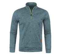 Felpa da uomo con colletto a quarto con zip da uomo leggera felpa in pile tinta unita felpe sportive casual felpe intelligenti traspirante maglione da corsa morbido maglione sottile caldo, Azzurro, L