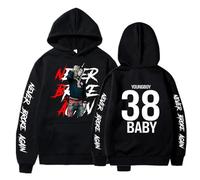 Felpa da Uomo con Never Broke Again Fashion YoungBoy Cappuccio con Motivo Stampato Felpa Allentata Casual Harajuku Streetwear Unisex Abbigliamento a Maniche Lunghe-Black||XS