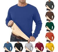 Felpa da uomo con scollo rotondo senza cappuccio ispessito maglione top da uomo comodo girocollo pullover termico Plus velluto ispessito pullover maglione in pile caldo maglioni alla moda felpe