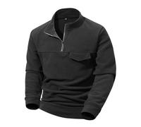 Felpa da uomo con zip a 1/4 da uomo in pile a mezza zip 1/4 pullover vestibilità ampia casual felpe a maniche lunghe con tasche con patta in pile calde tute con colletto rialzato top maglione morbido