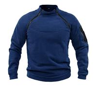 Felpa da uomo con zip a un quarto, pullover tattico da combattimento, top chic, felpe in pile a maniche lunghe, collo alto, cerniera laterale, maglioni caldi spessi, abbigliamento da lavoro per