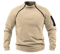 Felpa da uomo con zip a un quarto, pullover tattico da combattimento, top chic, felpe in pile a maniche lunghe, collo alto, cerniera laterale, maglioni spessi e caldi, abbigliamento da lavoro per