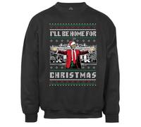 Felpa da uomo e donna con Donald Trump I'll Be Home Ugly Christmas, Casa Bianca Nera, S