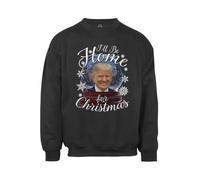 Felpa da uomo e donna con Donald Trump I'll Be Home Ugly Christmas, Palla di neve nera, L