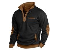Felpa da uomo in caldo pile da uomo in micro pile felpa vintage maglione polo maglione moda maglione casual giacca outdoor comode felpe golf escursionismo felpe, Nero , M
