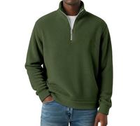 Felpa da uomo in micro pile con cerniera a 1/4 con cerniera a 1/4, felpa da uomo con colletto alla coreana, a maniche lunghe, leggera, sportiva, per il tempo libero, senza cappuccio, maglione