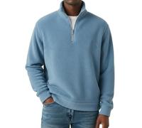 Felpa da uomo in micro pile con cerniera a 1/4 con cerniera a 1/4, felpa da uomo con colletto alla coreana, a maniche lunghe, leggera, sportiva, per il tempo libero, senza cappuccio, maglione