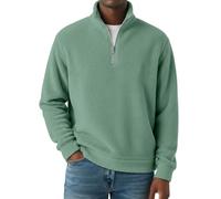 Felpa da uomo in micro pile con cerniera a 1/4 con cerniera a 1/4, felpa da uomo con colletto alla coreana, a maniche lunghe, leggera, sportiva, per il tempo libero, senza cappuccio, maglione