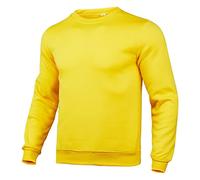 Felpa da uomo in pile autunno inverno, tinta unita, girocollo, a maniche lunghe, realizzata in morbido tessuto caldo, ideale per l'uso quotidiano, uscite per il tempo libero e clima freddo, Giallo, M