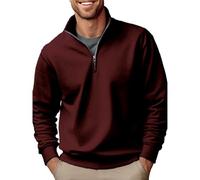 Felpa da uomo in pile con mezza zip, felpa invernale spessa e calda, casual, tinta unita, cardigan, pullover sportivo, maglione con colletto alto, giacca a maniche lunghe, abbigliamento casual
