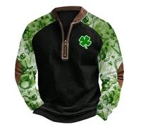 Felpa da uomo in pile con zip e cappuccio, stampa 3D, con stampa St. PT, con cerniera a un quarto, casual, festiva, divertente, alla moda, abbigliamento da lavoro per attività all'aperto, corsa, vita