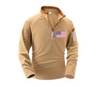 Felpa da uomo in pile per tutti i giorni da uomo in pile con mezza zip, felpa da allenamento alla moda per attività all'aperto, escursionismo, maglioni casual a maniche lunghe, felpa tattica con
