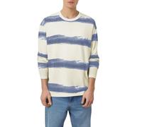 Felpa da uomo leggera autunno inverno da uomo girocollo a righe a maniche lunghe maglietta punk American Street allentata camicia da coppia abbigliamento per allenamento indoor outdoor, Blu, L