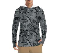 Felpa da uomo leggera da pesca con cappuccio da uomo a maniche lunghe con protezione solare UV UPF 50 con stampa floreale felpe con cappuccio per prestazioni all'aperto Rash Guard felpa con cappuccio