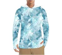 Felpa da uomo leggera da pesca con cappuccio da uomo a maniche lunghe con protezione solare UV UPF 50 con stampa floreale felpe con cappuccio per prestazioni all'aperto Rash Guard felpa con cappuccio