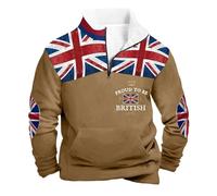 Felpa da Uomo, Maglione Pullover con Collo Alto e Mezza Cerniera in Stile Britannico,Casual, Caldo e Morbido, Foderato in Pile, a Maniche Lunghe, per Un Abbigliamento Comodo in Autunno e Inverno.