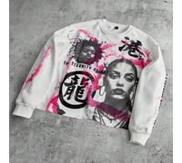 Felpa da uomo Manfinity Streetrush, stile retrò, grafica colorata, graffiti, effetto macchie d'inchiostro, stampa digitale stile Hong Kong, autunno inverno L,M,S,XL,XXLTessuto in maglia