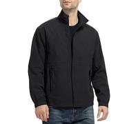 Felpa da uomo nera senza cappuccio, giacca da mezza stagione, da uomo, leggera, autunno, impermeabile, con cappuccio, tinta unita, impermeabile, impermeabile, per tutte le stagioni, Nero , XXXXXL
