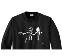 Felpa Daft Punk dj Pulp Fiction scena pistole nera film cappuccio o girocollo