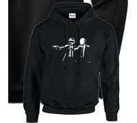 Felpa Daft Punk dj Pulp Fiction scena pistole nera film cappuccio o girocollo