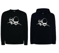 Felpa DAFT PUNK nera con cappuccio o girocollo musica electro dance dj 90 2000