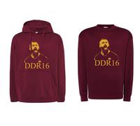 Felpa daniele De rossi con cappuccio o girocollo burgundy calciatore romano ddr