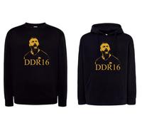 Felpa daniele De rossi nera con cappuccio o girocollo calciatore romano ddr 16