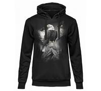 FELPA DARK EMBER AQUILA BIANCA ORIGINALE Con Cappuccio Ufficiale Donna Uomo nera