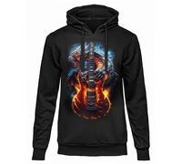 FELPA DARK EMBER DRAGO Chitarra ORIGINALE Con Cappuccio Ufficiale Donna Uomo