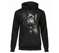 FELPA DARK EMBER GATTO STREGONE ORIGINALE C/ Cappuccio Donna UOMO