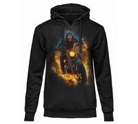 FELPA DARK EMBER MOTORE Fuoco ORIGINALE Con Cappuccio UFFICIALE Donna Uomo nera