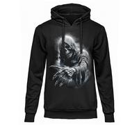 FELPA DARK EMBER TESCHIO BIANCO C/ UNGHIE ORIGINALE C/ Cappuccio Donna Uomo