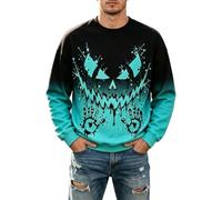 Felpa di Halloween con faccina sorridente pullover da uomo camicie | Moda Autunno Manica Lunga Halloween Girocollo Ottobre Festival Regali di Vacanza Y2K Streetwear Costumi Cosplay per Papà
