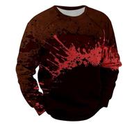 Felpa di Halloween da Uomo Horror Sweatshirt Orrore Del Sangue a Maniche Lunghe Halloween Felpe Senza Cappuccio Uomo Oversize Hoodie Punk Fantasia Specifico Maglie Girocollo Pullover Vintage Gotico
