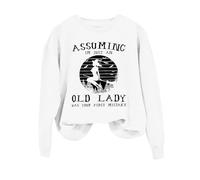Felpa di Halloween per le donne Assuming I'm Just An Old Lady Was Your First Mistake Girocollo Abiti Donna Costumi Felpa Adulto, bianco, XL